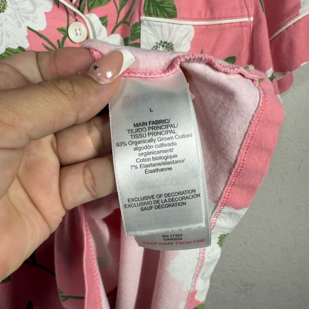 BedHead PJs Pink Magnolias Long Sleeve Classic Stretch Jersey PJ Top Sz Large - Picture 5 of 6